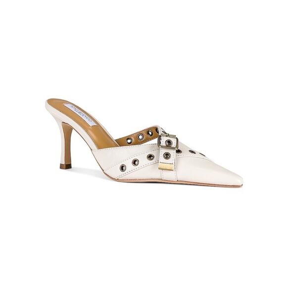 NEW Tony Bianco Savoir Mule Heels Bone Venice Leather Size 8 - Picture 1 of 8